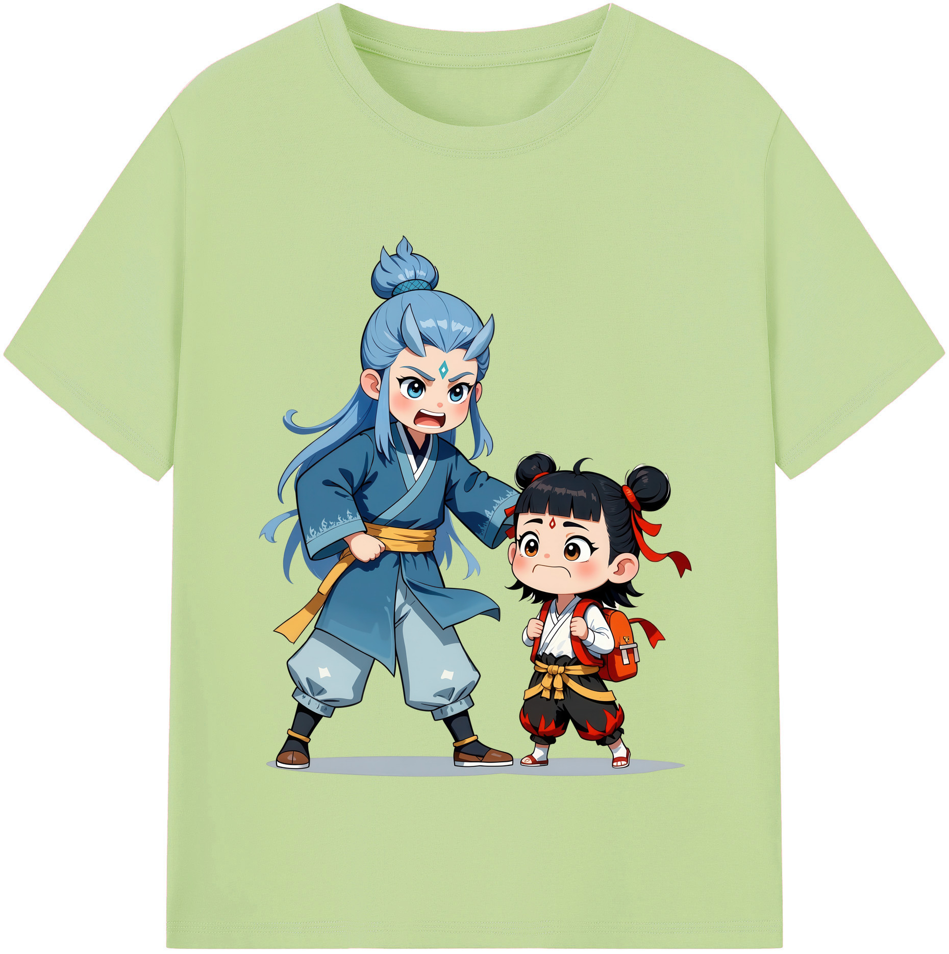（画像用） Ne Zha 2 ナタ 魔童の大暴れ 綿100％半袖Tシャツ（フロントプリント）